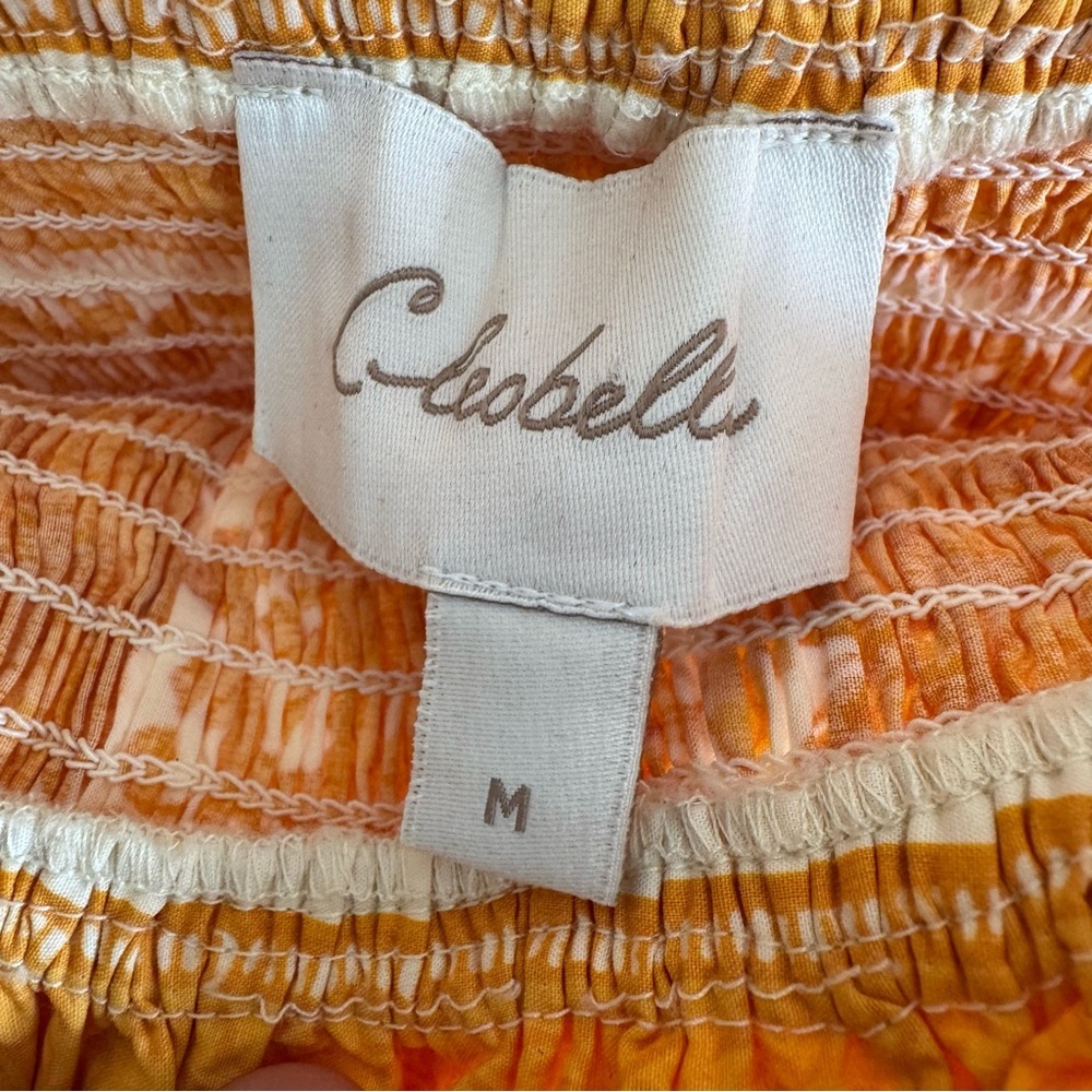 Cleobella Eliana Resort Boho Festival Tie Strap Smocked Mini Dress Size M - Picture 6 of 11